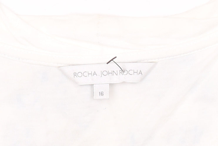 Womens UK Size 16 Rocha John Rocha White Tunic Blouse