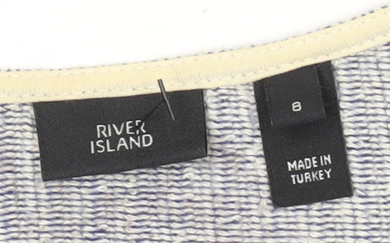 River Island Women’s Blue Striped Shirt Dress Size 8 Long Sleeve