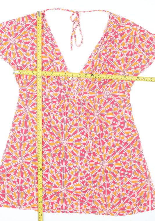 Marks and Spencer Women’s Pink Orange Geometric Mini Dress Size 12