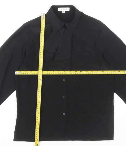 Womens UK Size 8 Precis Black Classic Blouse