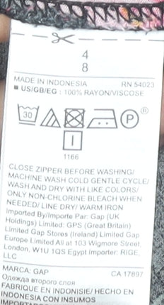 GAP Women’s Black Floral Fit & Flare V-Neck Knee Length Dress Size 8