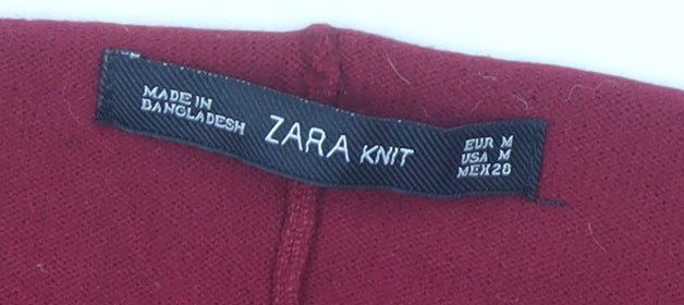 Womens UK Size 12 Zara Red Cardigan Jumper