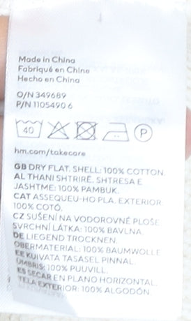 H&M Men’s Ivory Cotton Sleeveless V-Neck Vest Jumper L Relaxed Fit