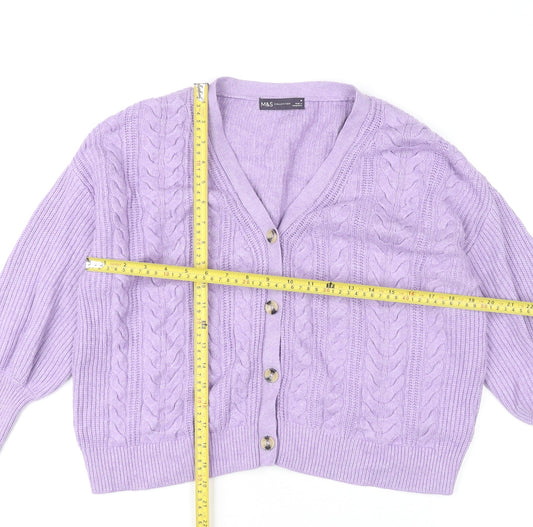 Womens UK Size M Marks and Spencer Purple Cardigan Jumper