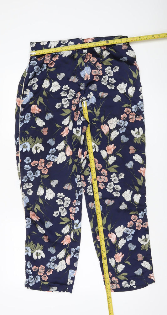 Womens UK Size M Brave Soul Regular Fit Cropped Blue Trousers