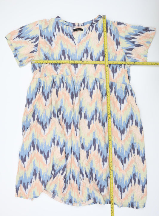 Next Women’s Plus Size 24 Multicoloured Shift Knee Length Dress