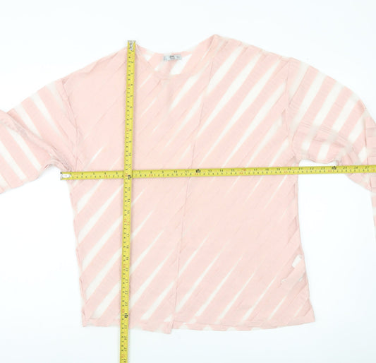 Womens UK Size L Zara Pink Basic Blouse