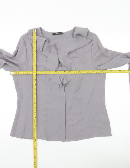 Womens UK Size 14 Alex & Co Grey Tunic Blouse