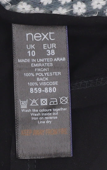 Womens UK Size 10 NEXT Black Basic T-Shirt