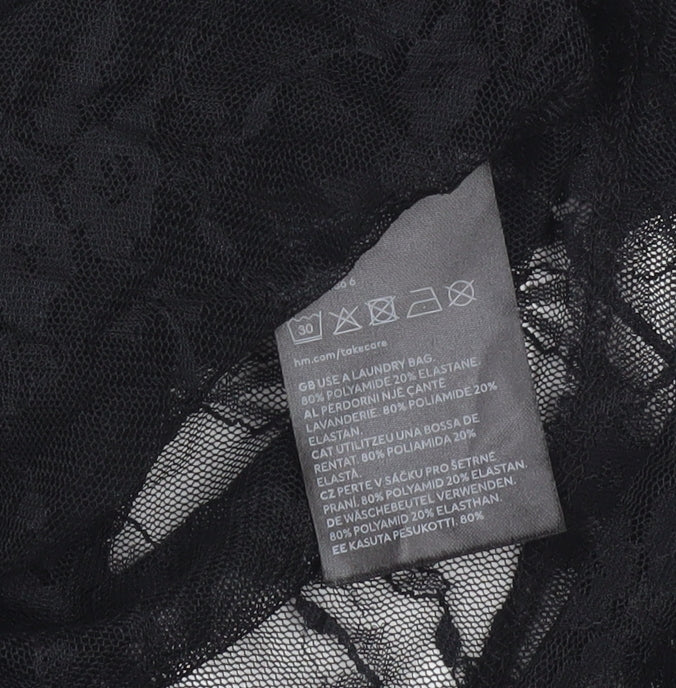 Womens UK Size S H&M Black Basic Blouse