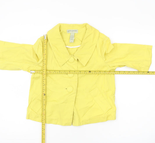 Banana Republic Women’s Yellow Cotton Jacket S 3/4 Sleeve Buttoned