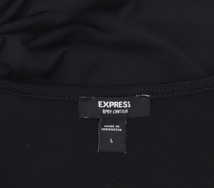 Express Women’s Black Bodysuit L Slim Fit Sleeveless Scoop Neck