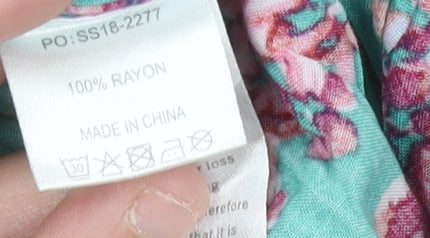 Hush Womens Multicoloured Floral Rayon Relaxed Trousers Size L