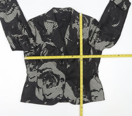 Basler Women’s Black Floral Blazer UK 14 Tailored Jacket