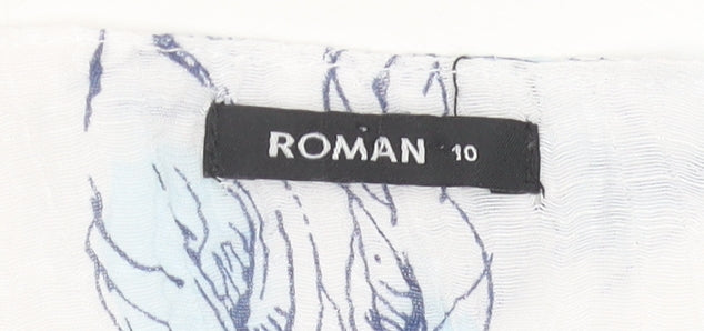 Womens UK Size 10 Roman White Kimono Blouse