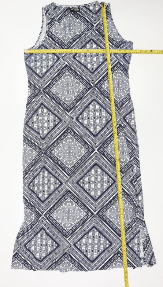 Debenhams Women’s Blue Cotton Shift Dress Size 18 Sleeveless