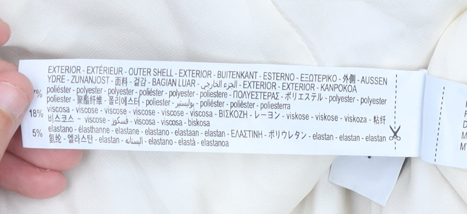 Bershka Women Beige Size 12 Double-Breasted Blazer Jacket