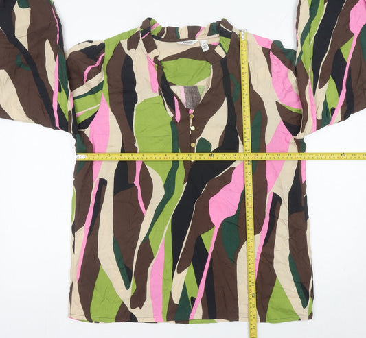 b.young Womens Multicoloured Size 12 Tunic Blouse Long Sleeve V-Neck