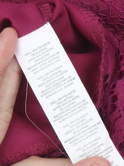 Boohoo Womens Purple Lace Bodycon Midi Dress Size 14 Sleeveless Partywear