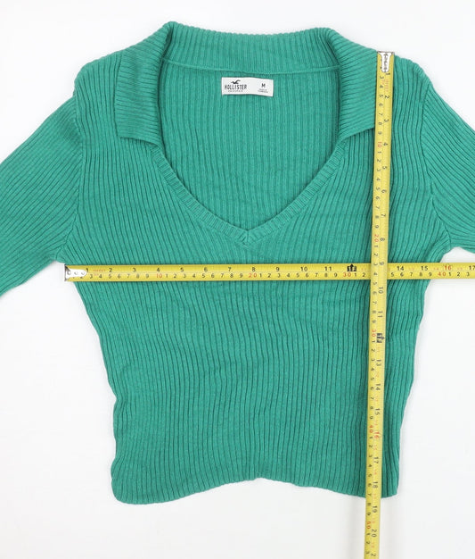 Womens UK Size M Hollister Green Pullover Jumper