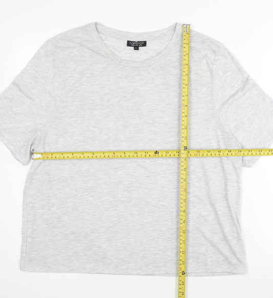 Womens UK Size 18 Topshop Grey Basic T-Shirt