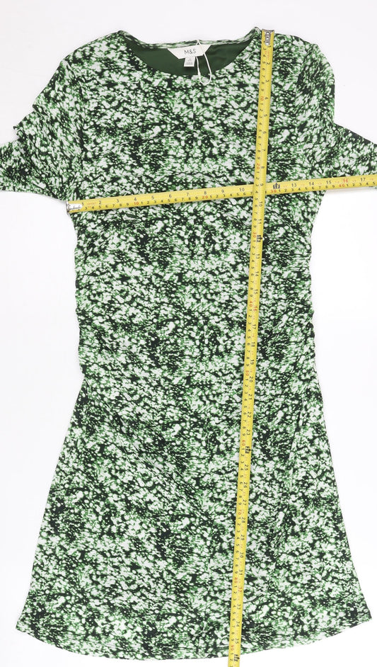 Marks and Spencer Women’s Green Shift Dress Size 10 Knee Length Long Sleeve