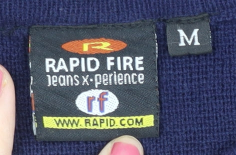 Rapid Fire Men’s Blue Medium Pullover Jumper, Crew Neck, Long Sleeve
