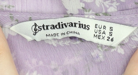 Womens UK Size 8 Stradivarius Purple Wrap Blouse