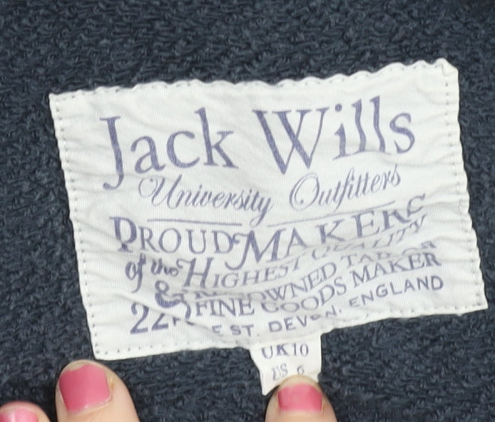 Womens UK Size 10 Jack Wills Blue Full Zip Hoodie