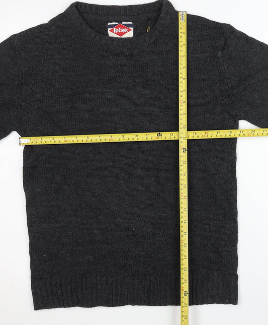 Lee Cooper Mens Black S Pullover Crew Neck Knit Jumper