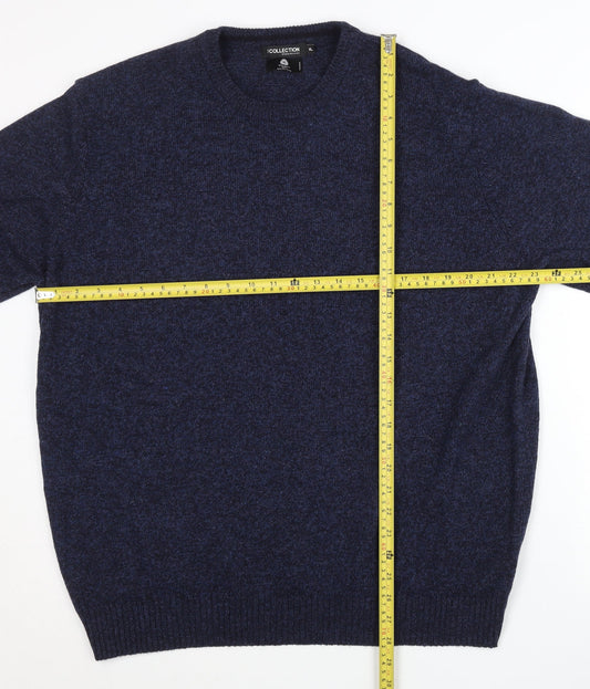 Debenhams Mens Blue XL Wool Blend Crew Neck Jumper Pullover