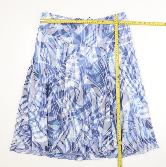 Marks and Spencer Women’s Blue Geometric A-Line Skirt Size 14