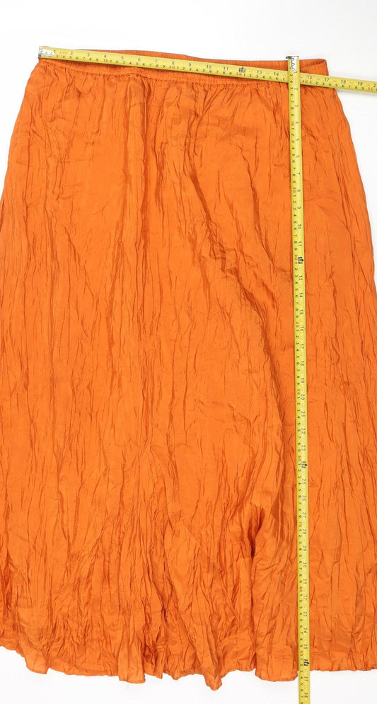 Ann Harvey Women’s Orange Long A-Line Skirt Size 18 Polyester