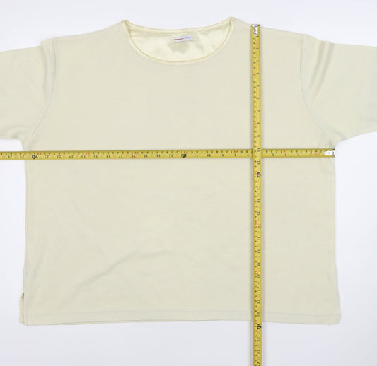 Papaya Women Beige Size 16 Short Sleeve Basic T-Shirt