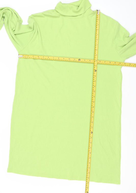 Collusion Women's Green Bodycon Roll Neck Jersey Dress Size 8