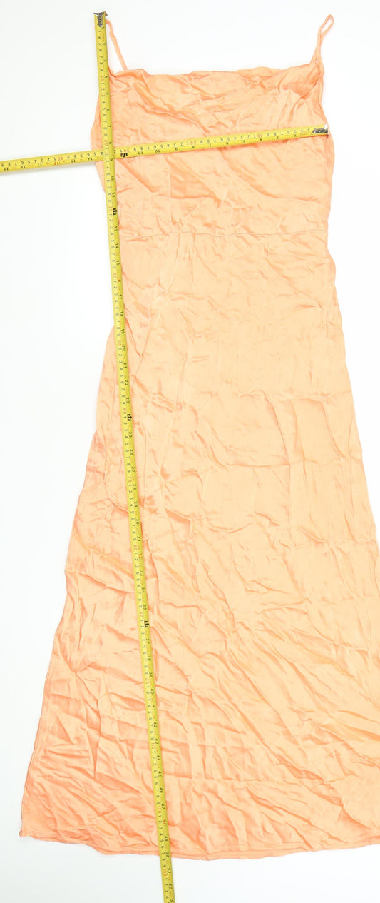 Nobody's Child Women's Orange Size 12 Midi Slip Dress