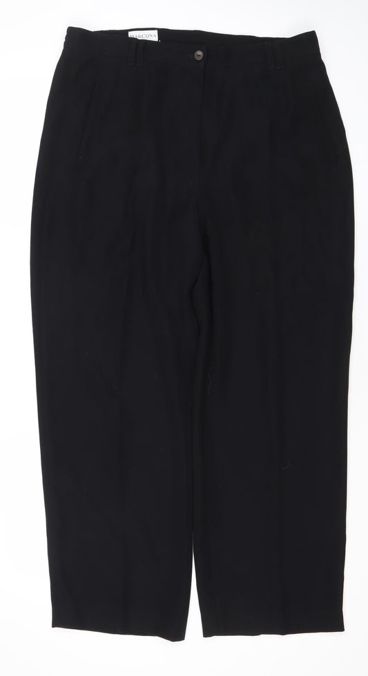 Womens UK Size 14 Marcona Regular Fit Dress Pants Black Trousers