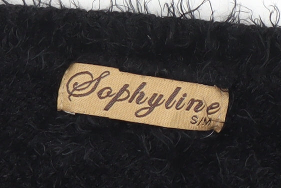 Sophylline Women’s Black Shrug Jumper Knit S 3/4 Sleeve Dolman