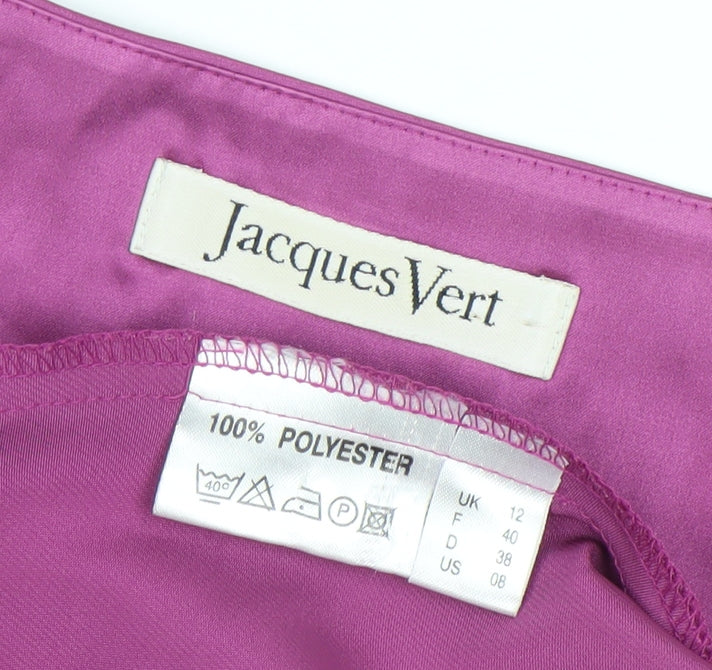 Jacques Vert Women's Pink Size 12 Satin Blouse Scoop Neck