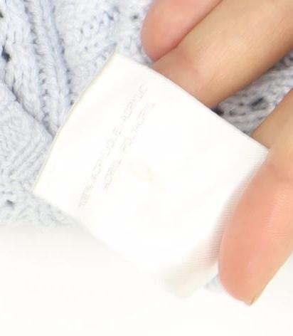 Damart Women’s Blue Scoop Neck Open-Knit Pullover Jumper Size L