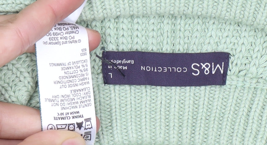 Womens UK Size L Marks and Spencer Green Pullover Jumper