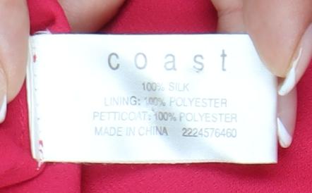 Coast Women’s Pink Silk A-Line Knee Length Dress Size 14