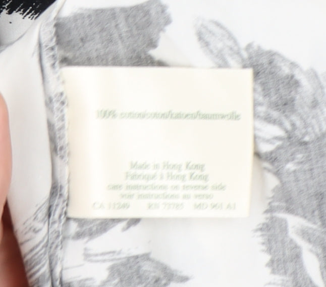 Laura Ashley Womens Black White Floral Midi Dress Size 12