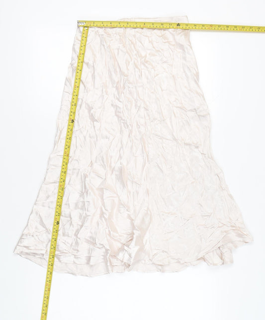 H&M Womens Ivory Viscose A-Line Midi Skirt Size S