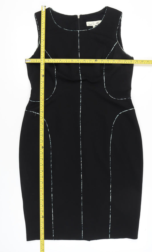 Damsel in a Dress Womens Black Size 16 Sheath Knee Length Zip Back