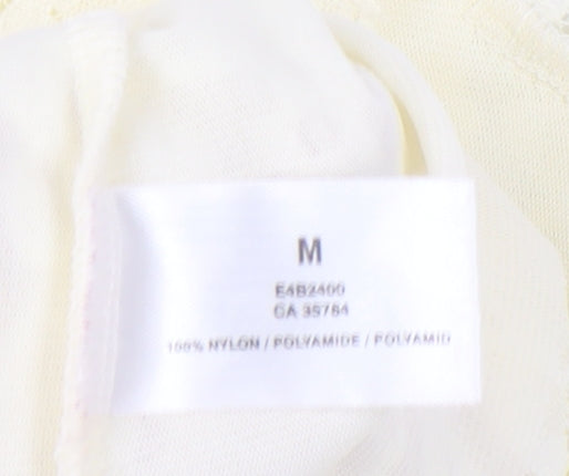 Precis Petite Women Ivory Lace Tunic Blouse M 3/4 Sleeve Scoop Neck