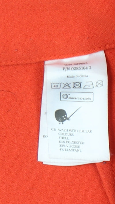 Monki Women’s Red Size 14 Short Pencil Skirt Zip Stretch