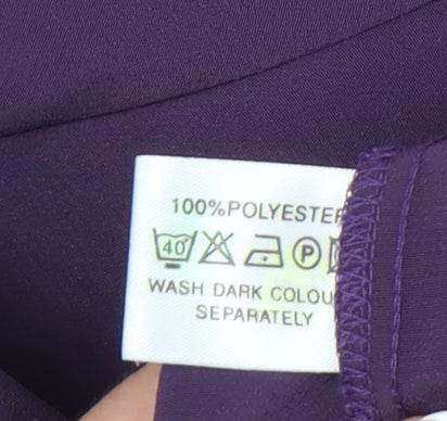 Womens UK Size 14 Lauren Duvar Purple Basic Button-Up