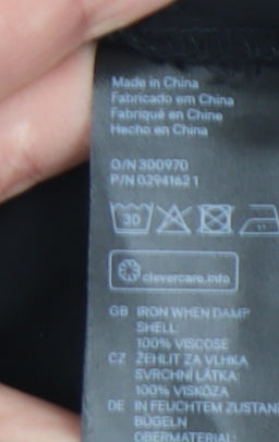 H&M Womens Black Viscose 3/4 Flared Sleeve Playsuit Size 10