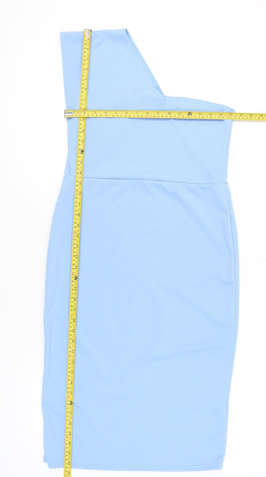 PrettyLittleThing Women’s Blue One Shoulder Bodycon Dress Size 16